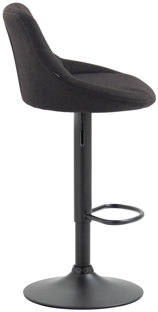 Sgabello bar LAZIO in tessuto grigio scuro,nero