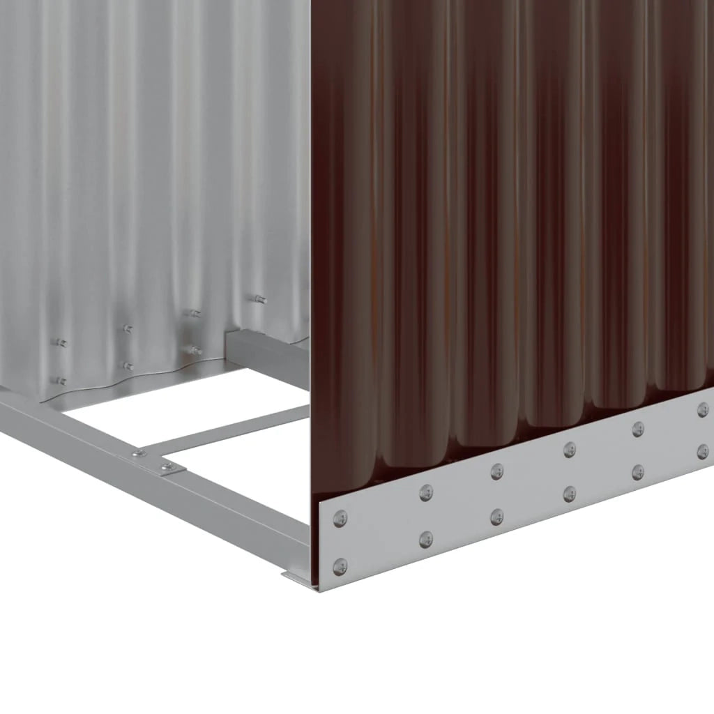 Portalegna 40 x 45 x 170 cm acciaio zincato marrone 02_0043781
