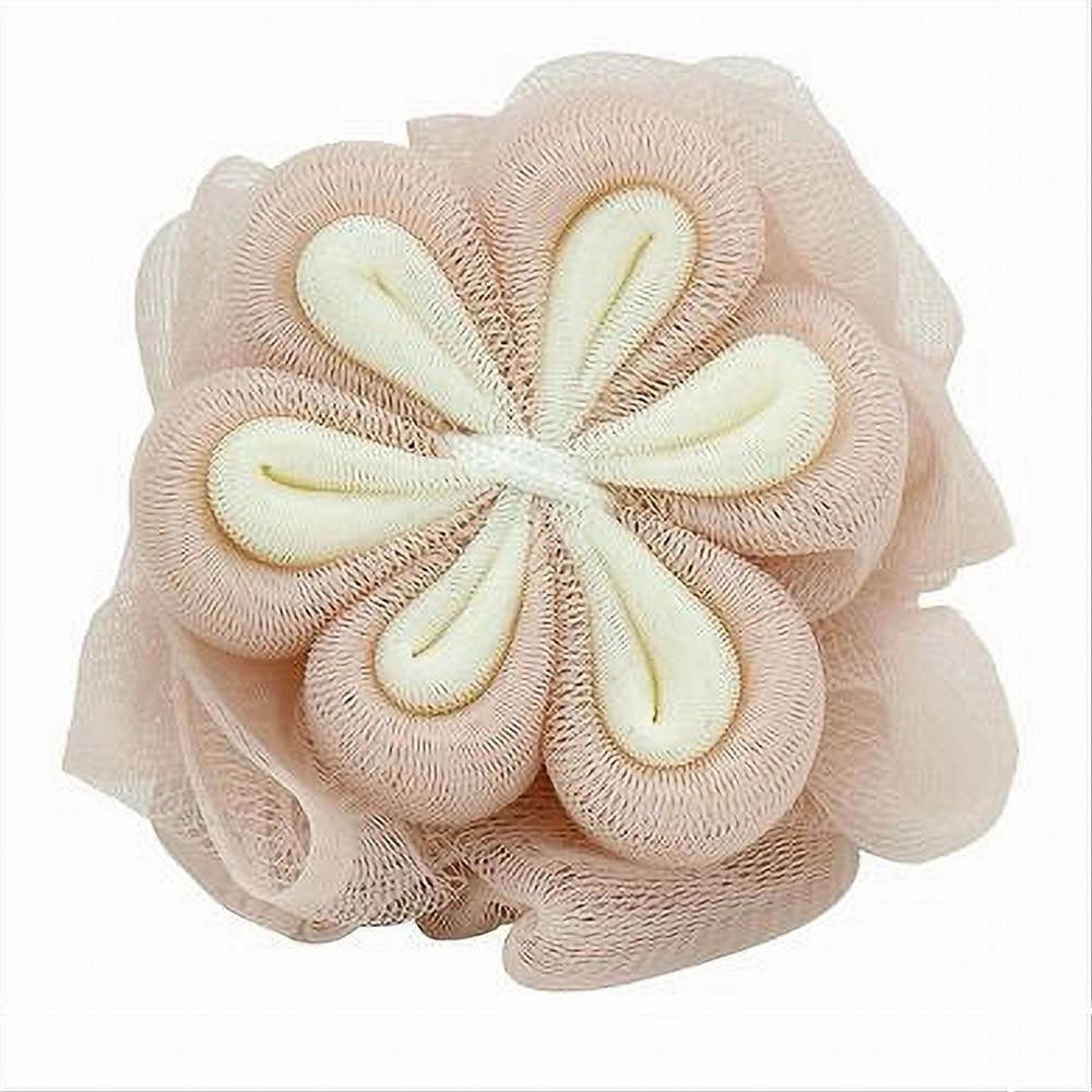 Trade Shop - Spugna A Rete Bagno Per Doccia Con Fiore Morbida Esfoliante Scrubber Rosa 79583 -