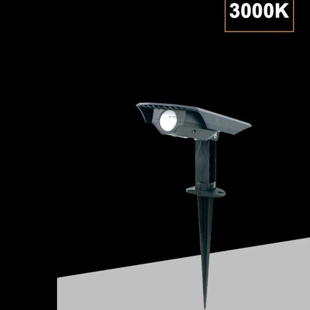Trade Shop - Faretto Solare Led Da Giardino A Picchetto Da Terra Ip65 Luce Calda 3000k Rgb Sw1121 - -bianco Caldo      -