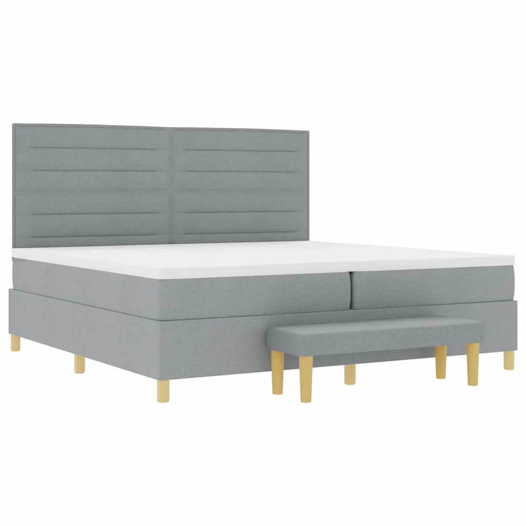 Letto a molle con materasso Grigio chiaro 200 x 200 cm Tessuto 3344247
