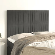 Testiera-Testata Decorativa Grigio Scuro 144x5x118/128 cm Velluto 532537
