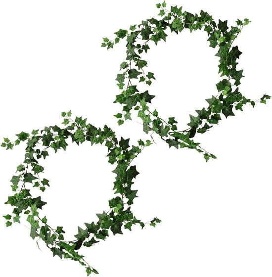 Decorazione con Finte Klimop - Set da 2 - 18 m Lungo - Decorazione per la Casa e Finto Klimop Scuro.