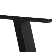 Set 2 Gambe per Tavolo Trapezoidali in Acciaio con 6 Fori e 12 Viti, 70x5x72 cm, Nero