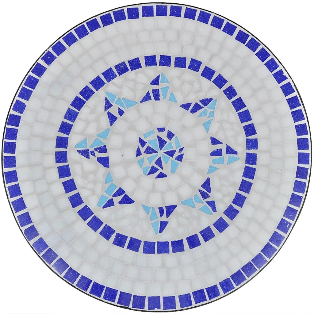 Set da Bistrot 3 pz in Piastrelle di Ceramica Blu e Bianco 271771