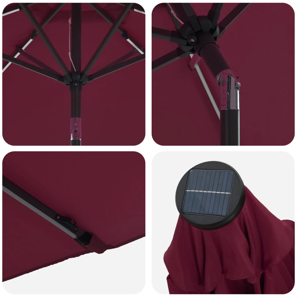 Parasol da Giardino con Luci LED 200 x 300 cm Poliestere 42036244