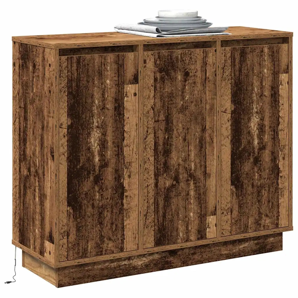 Madia LED Legno vecchio 90 x 32 x 75 cm Legno multistrato 869680