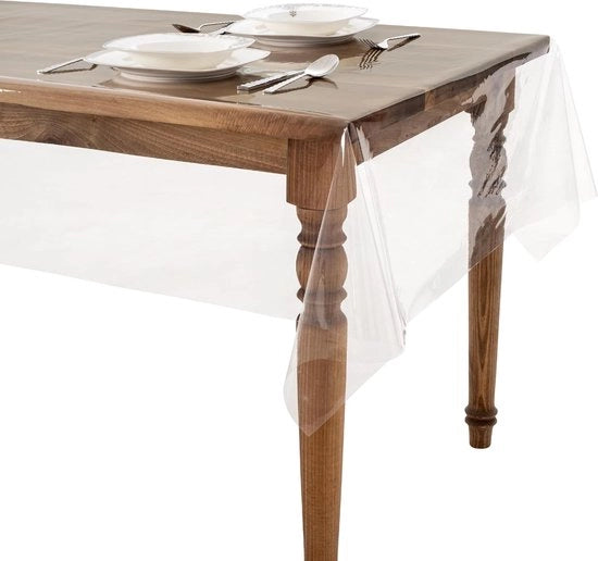 Foglia di protezione trasparente 022 mm di vetro per tavolo, 140 cm di larghezza, tovaglia per tavolo - impermeabile - lussuoso - lavabile - facile da pulire per esterno, giardino, festa, protezione per tavolo per metro (240 cm)
