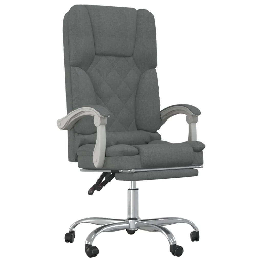 Poltrona massaggiante reclinabile per ufficio sala computer studio tessuto grigio scuro 02_0025388