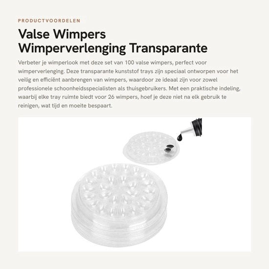 Wimperverlenging con Lijmhouder - 100 Stuks - PVC di Alta Qualità - Leggero - Facile da Usare - Wimperextensions