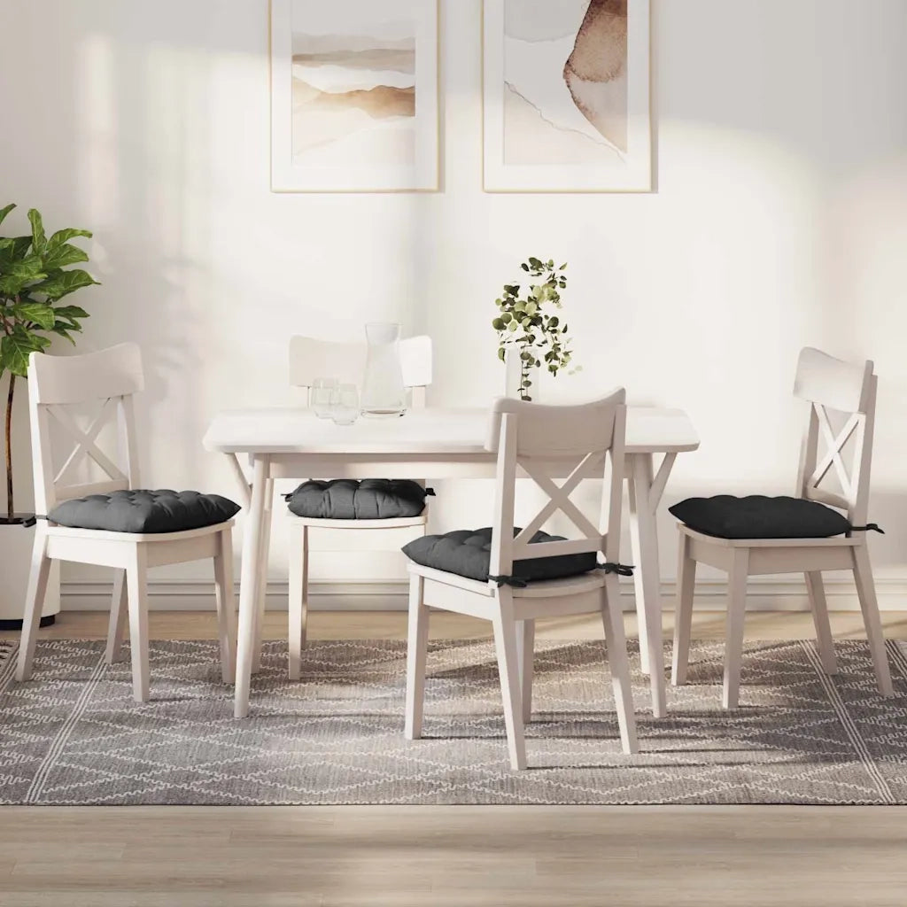 Cuscini per Seduta 4 pz | Cuscini per sedie Grigio scuro 40 x 40 x 6 cm
