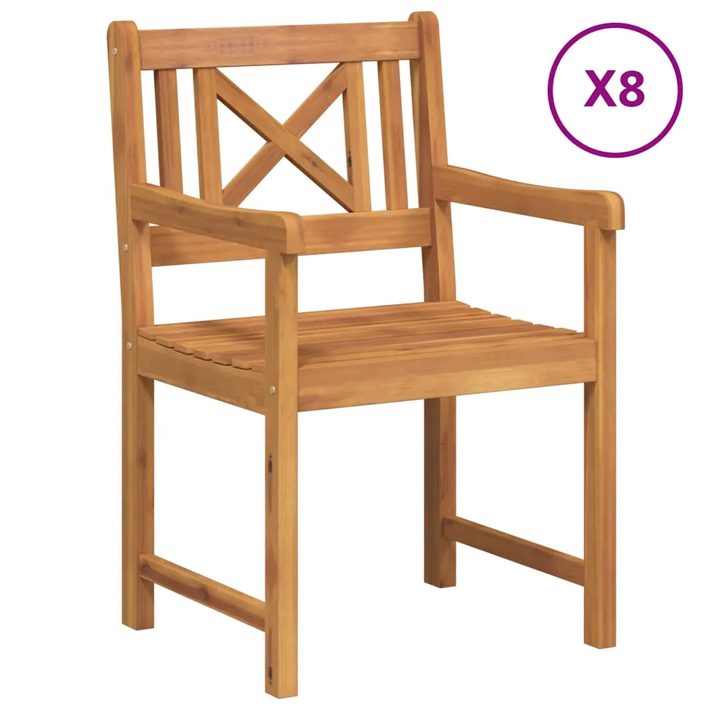 Panchina da esterno 8 pcs Naturale 56 x 55,5 x 90 cm 3324848