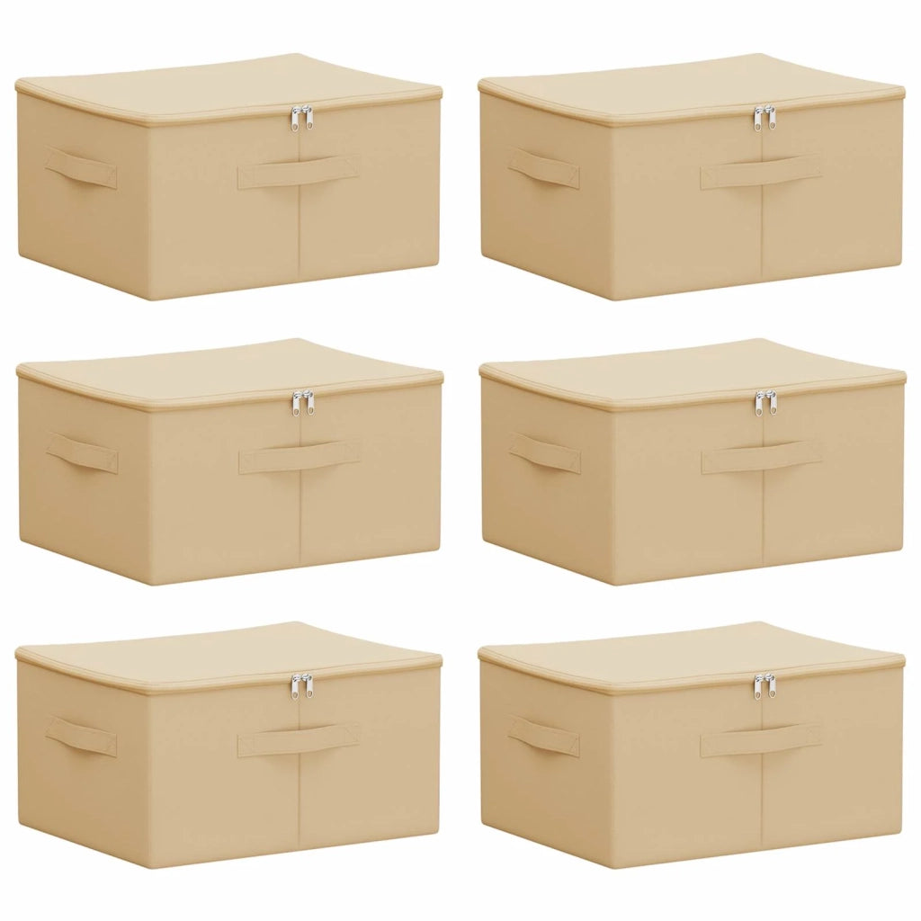 Scatola di Stoccaggio 6 pcs Crema 50 x 30 x 25 cm 42024603