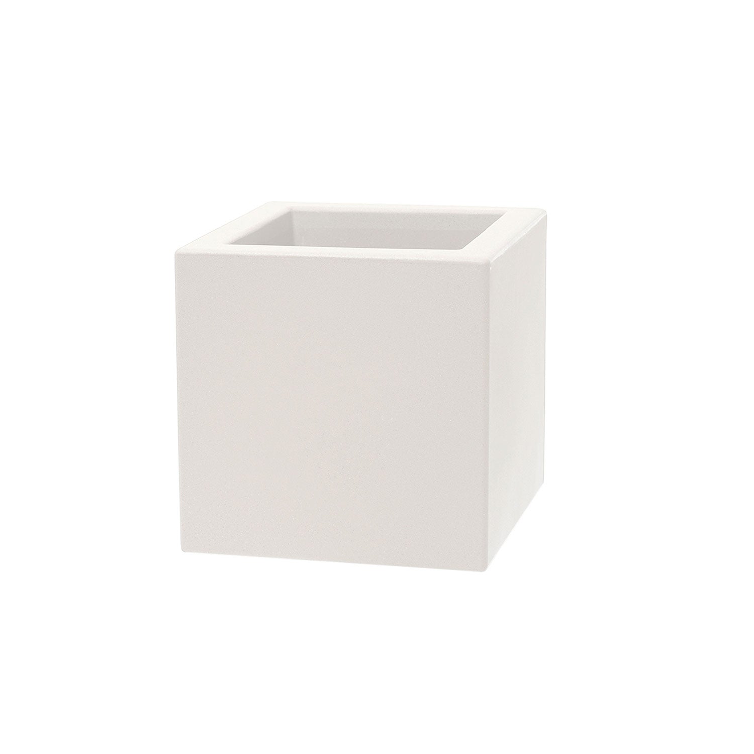 Vaso Quadrato Indoor e Outdoor Schio Cubo Chalk 30x30 cm in Plastica Bianco Gesso