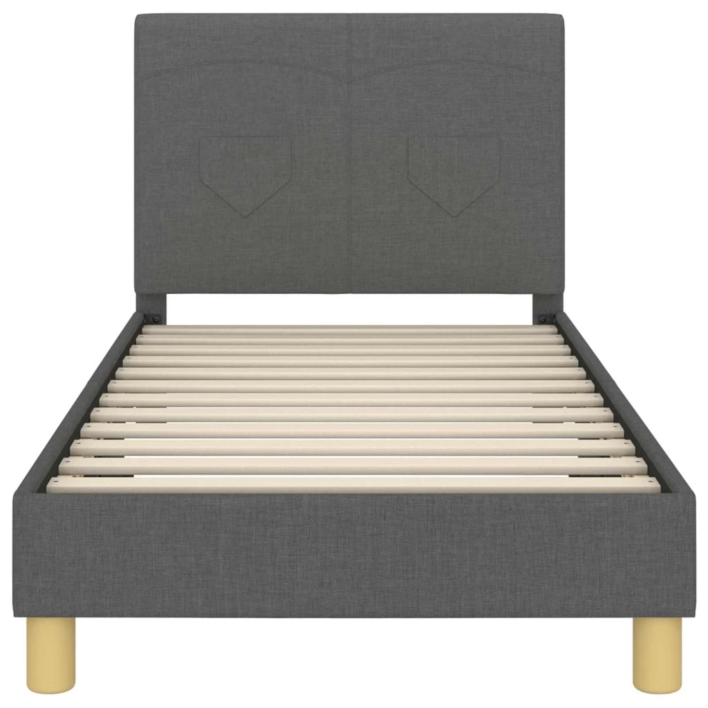 Struttura letto bambini con testata Grigio scuro 80 x 160 cm