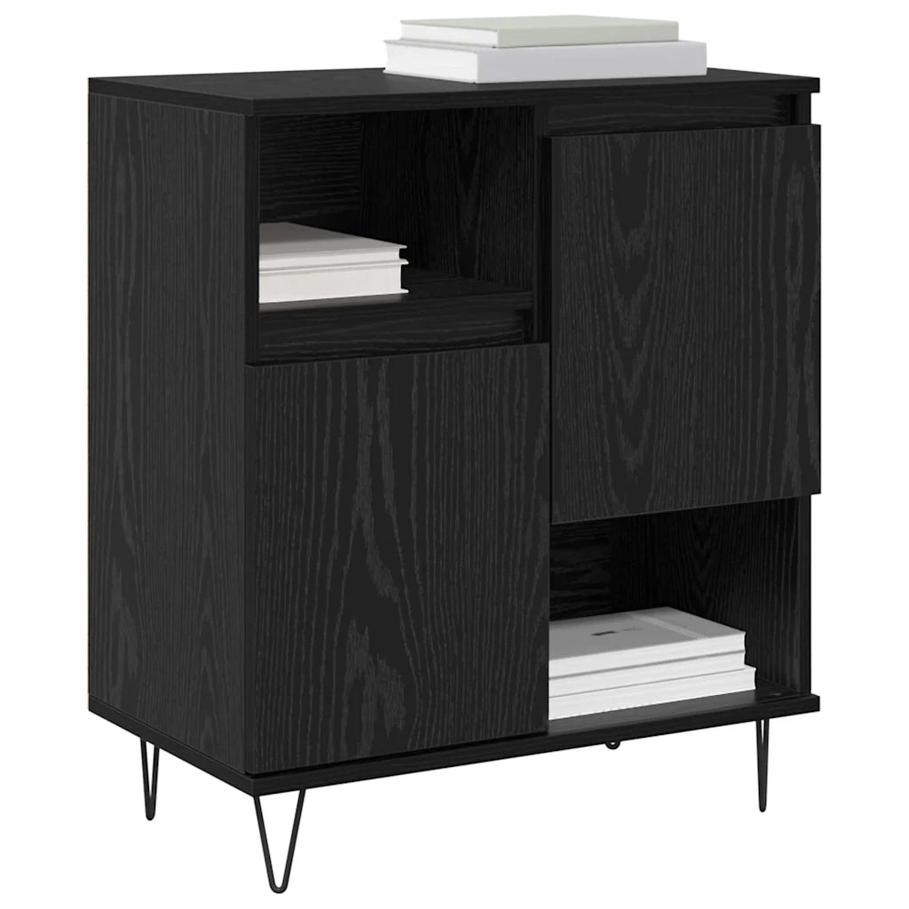 vidaXL Credenza Rovere nero 60 x 35 x 70 cm Legno multistrato