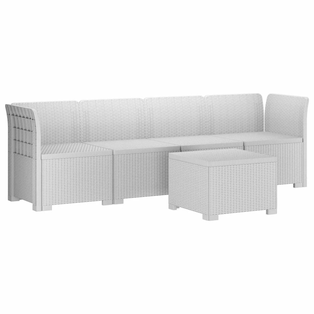 Divano da Giardino a 4 Posti in Stile Rattan PP Bianco 3443852