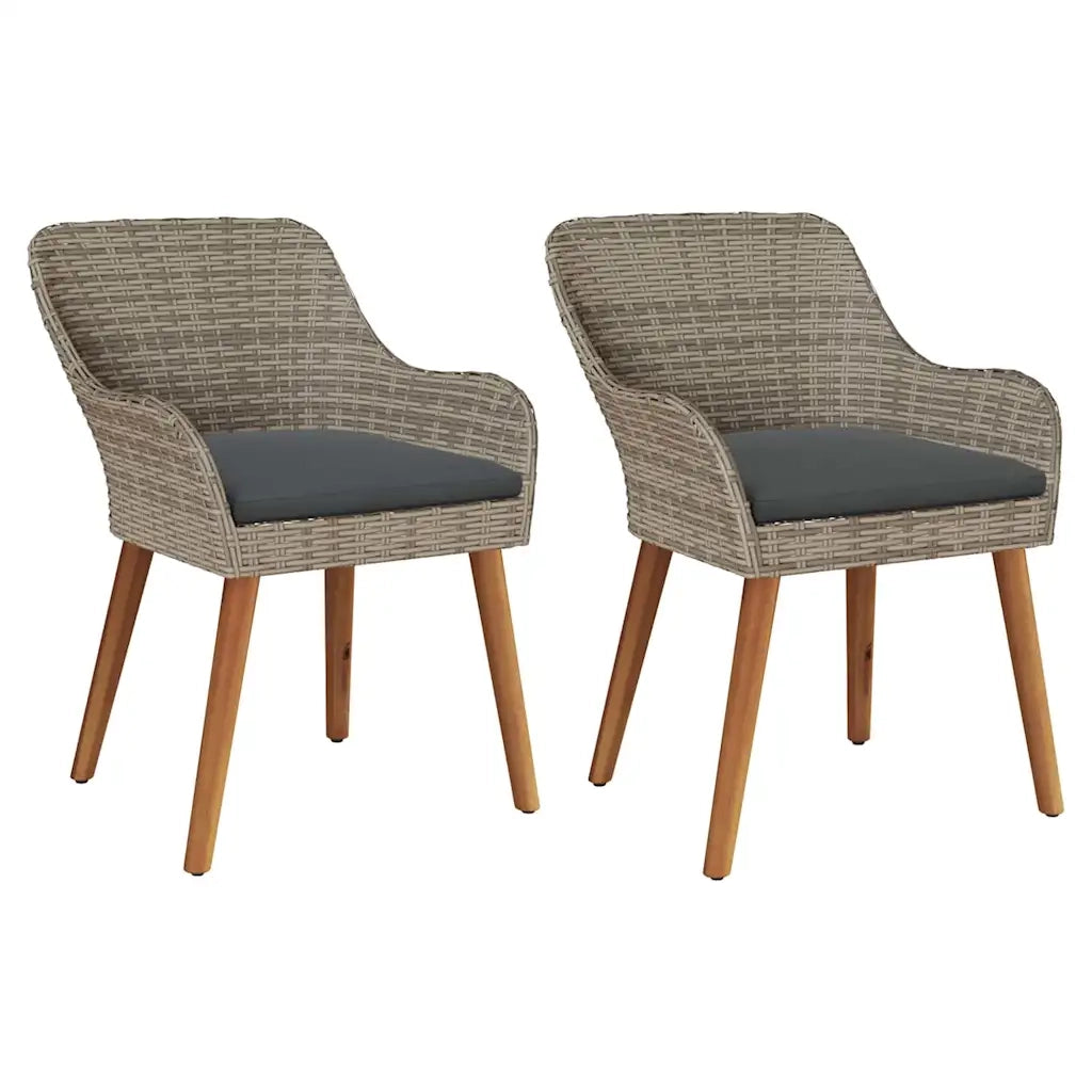 Sedia da Giardino 2 pz | Sedie da Esterno Nero 62,5 x 55 x 82 cm polyrattan