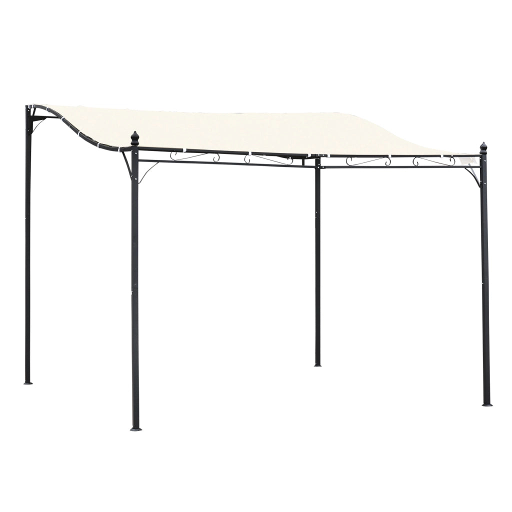 Gazebo Pergola 3x3m da Giardino con Tenda Impermeabile Crema