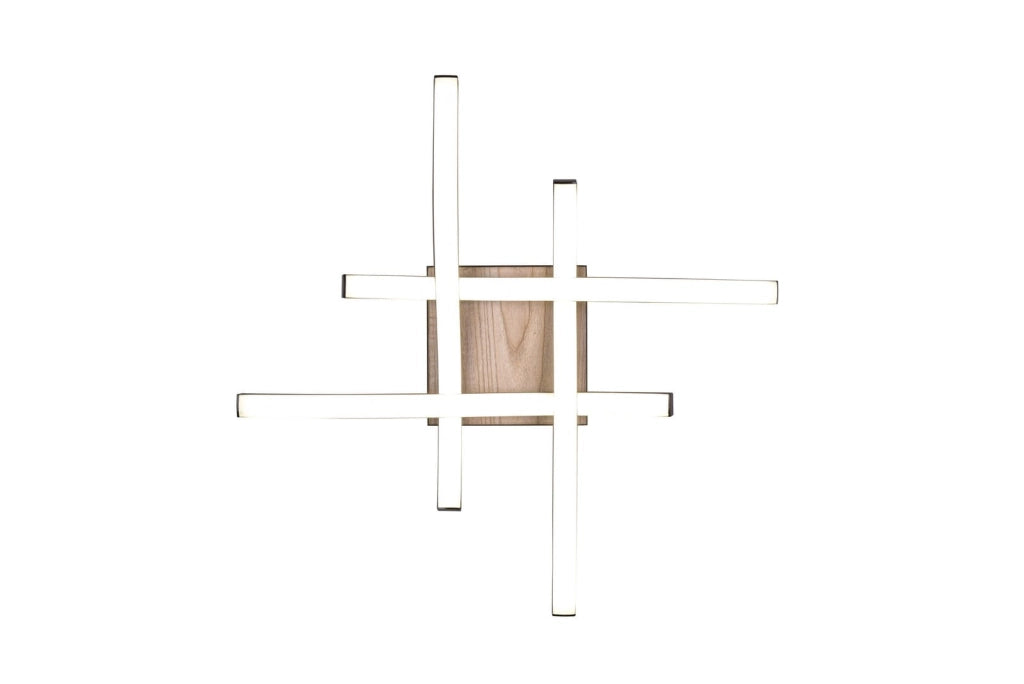 Plafoniera moderna ROUTE 4 luci LED 46 cm nero/marrone RL