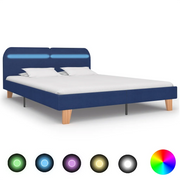 Giroletto con LED senza Materasso Blu 180x200 cm in Tessuto