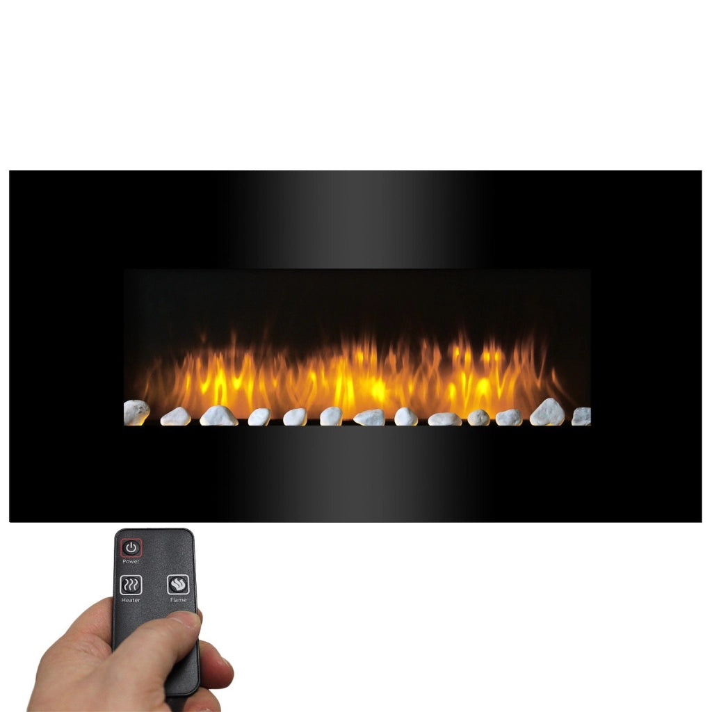 Camino Elettrico da Parete Vancouver 2000w con Telecomando e Fiamma Led