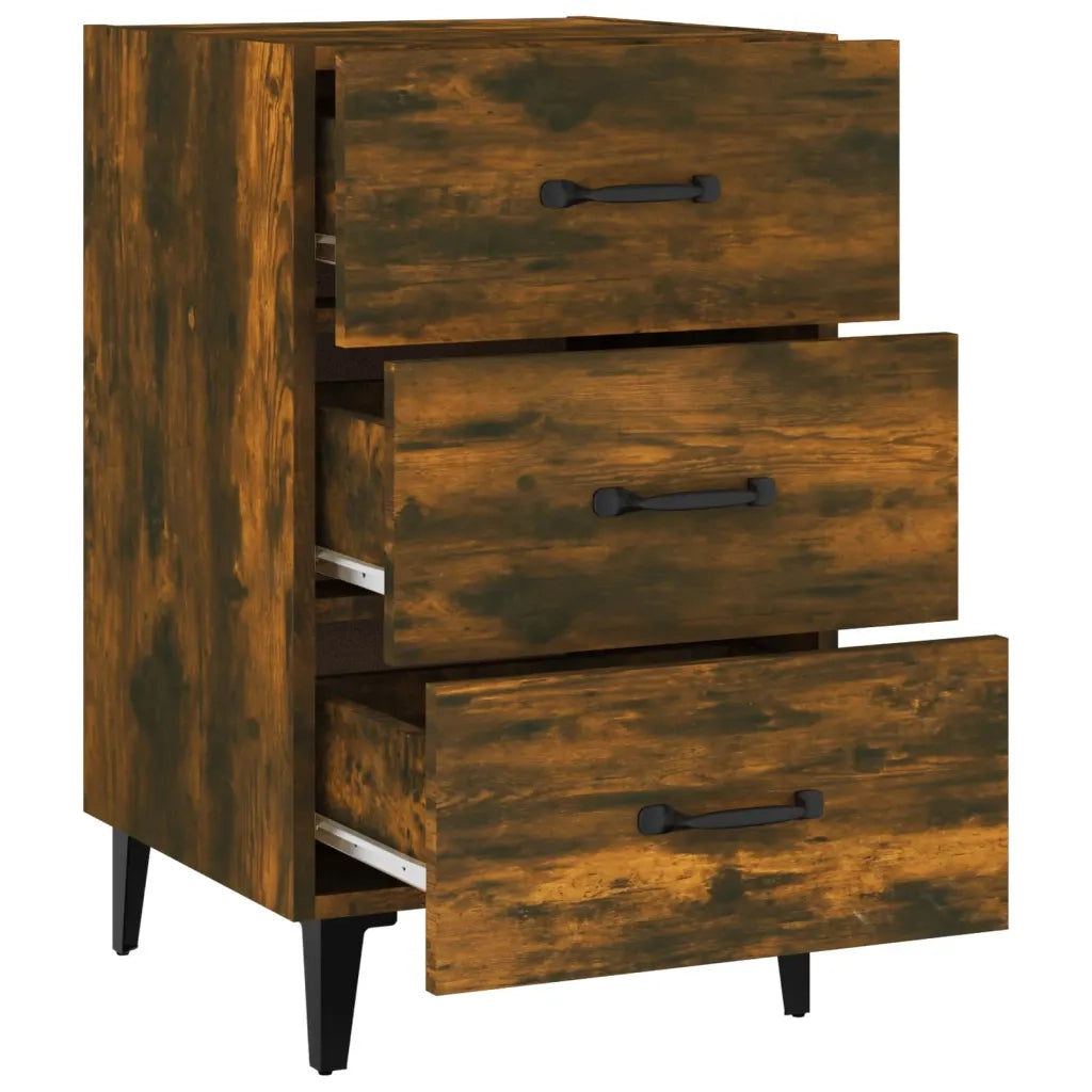 Comodino-Tavolino da notte Rovere Fumo 40x40x66 cm in Legno Multistrato 915505