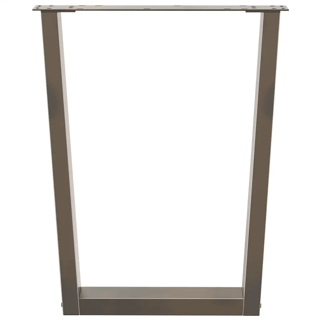 Gambe per tavolo da pranzo a forma di V 3 pz in acciaio naturale 70x(72-73,3) cm 4012663