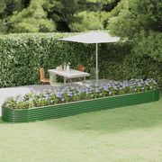 Vaso da Giardino Acciaio Verniciato Polvere 507x100x36cm Verde