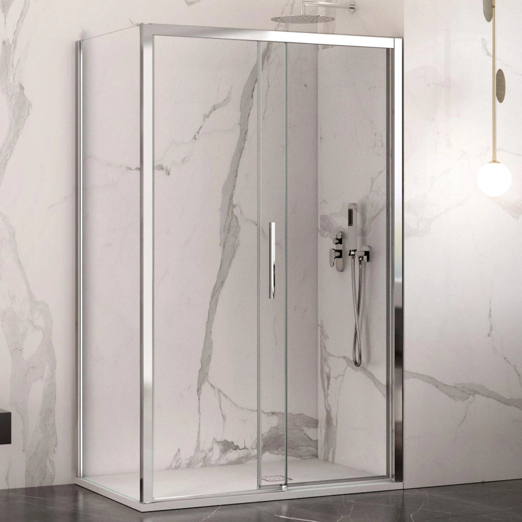 Box Doccia Angolare 70x140 cm 1 Anta Scorrevoe in Cristallo Trasparente 6mm H195 Bonussi Eliane