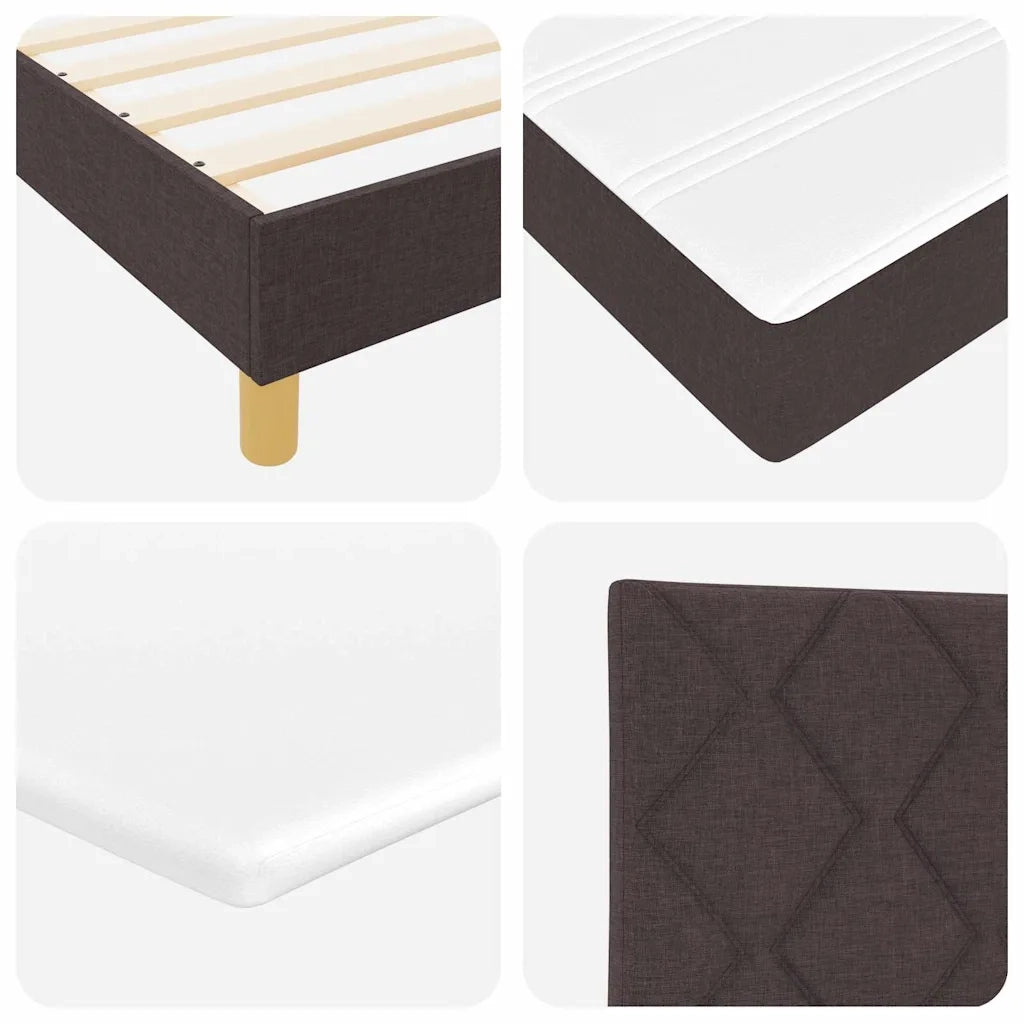 Letto a molle con cuscino Marrone Scuro 160 x 200 cm Tessuto 3339010