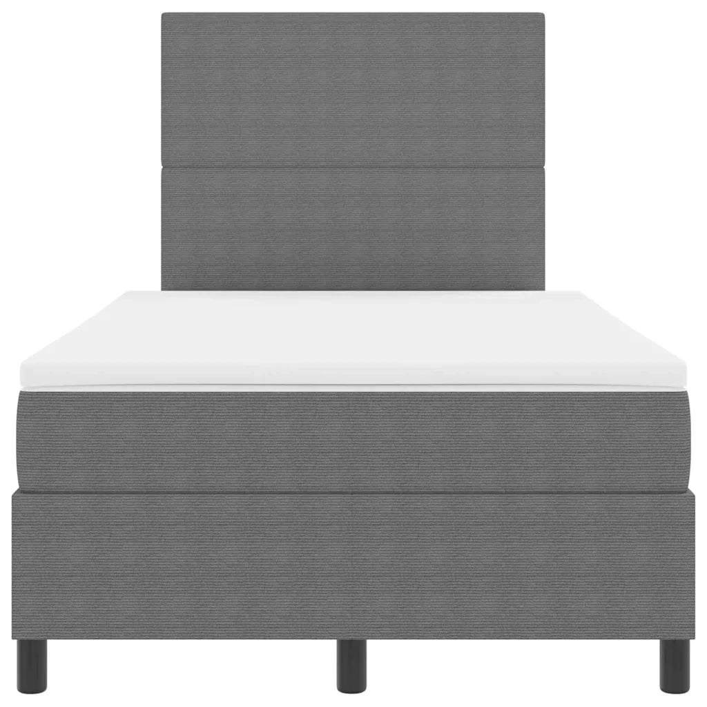 Letto a molle con testiera Grigio chiaro e bianco 120 x 190 cm 3337547