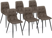 Set di 6 sedie da pranzo vintage in PU MILA marrone