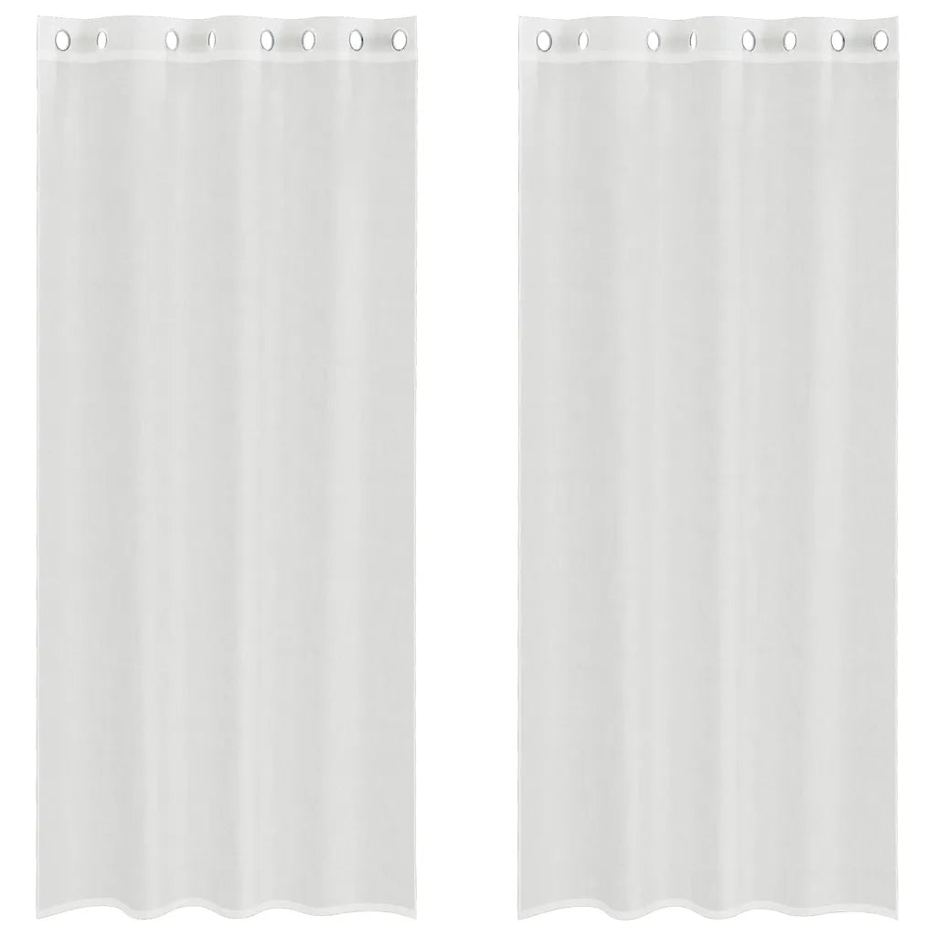 Tende in Voile con Occhielli 2 pz Bianco 4102152
