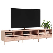Mobile TV-Credenza per TV-Console TV Rosa 202x39x43,5 cm in Acciaio Laminato a Freddo 250987