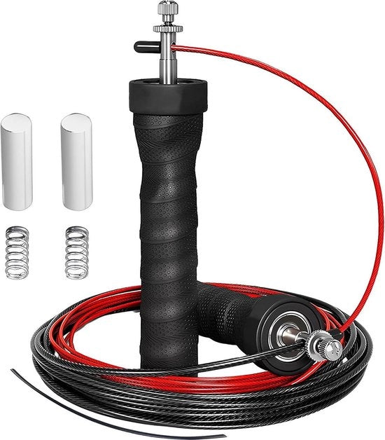 Manubrio antiscivolo con maniglia - Incluso cavo di ricambio e blocco di peso - Tasca di stoccaggio inclusa - Cavo in acciaio per sistema di allenamento con pista elastica