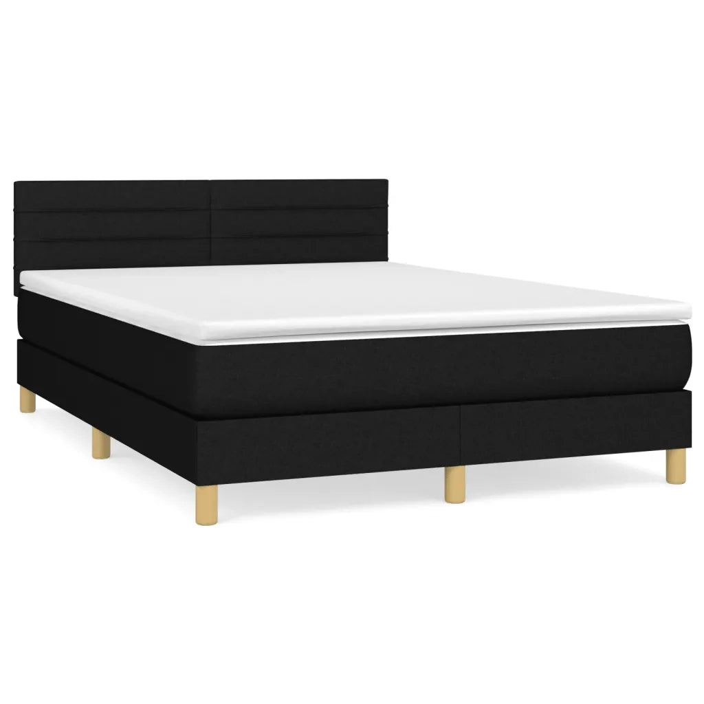 Giroletto a Molle con Materasso Nero 140x200 cm in Tessuto 3140699