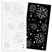 FLOWERS - Pannello in PVC traforato - Parasole Misura: 47x94 cm, Colore: nero