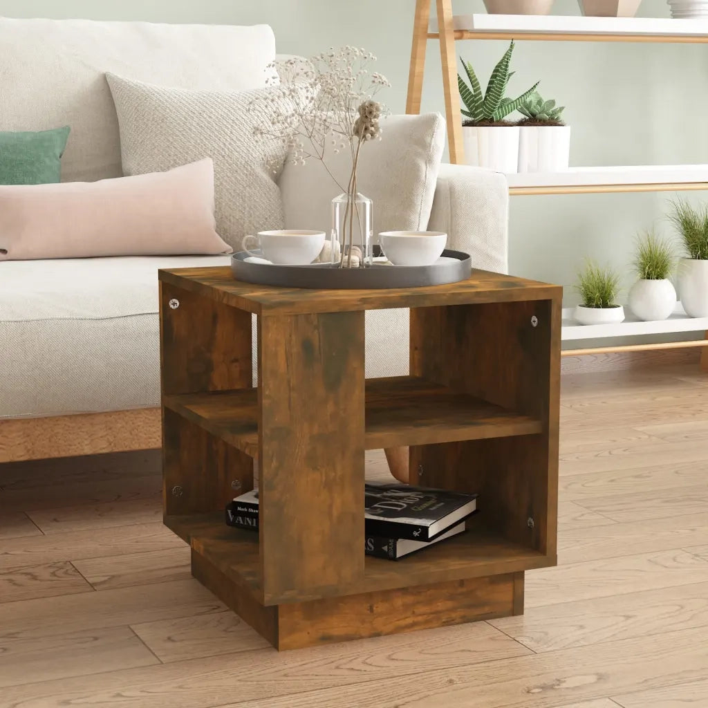 Tavolino da salotto | Tavolino da caff¨¨ | Tavolino da Soggiorno Rovere Fumo 40x40x43 cm Legno Multistrato