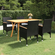 Set Mobili da Pranzo per Giardino 5 pz Nero 3072115