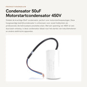 Condensatore - 50uF Condensatore di Avvio per Motori - 450V - Condensatore Industriale - Microfarad - Condensatore di Avvio - Adatto per Motori - CBB60 model