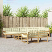 Set di divani da esterno 9 pcs Bianco e Crema 79 x 79 x 37 cm 3386644