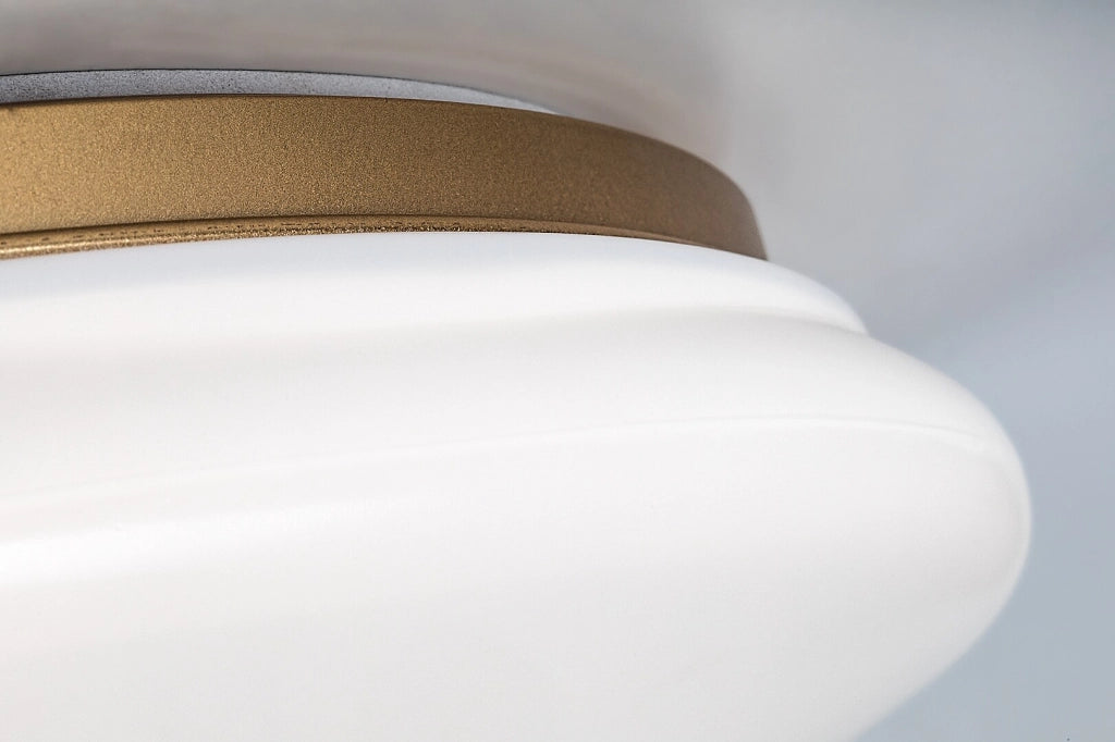 Plafoniera rotonda LED Caliope bianco oro IP44 Rabalux