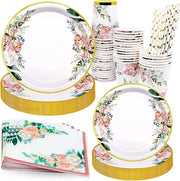 Set di servizio da 125 pezzi per 25 ospiti - Festa di compleanno bambino, accessori per feste, fiori