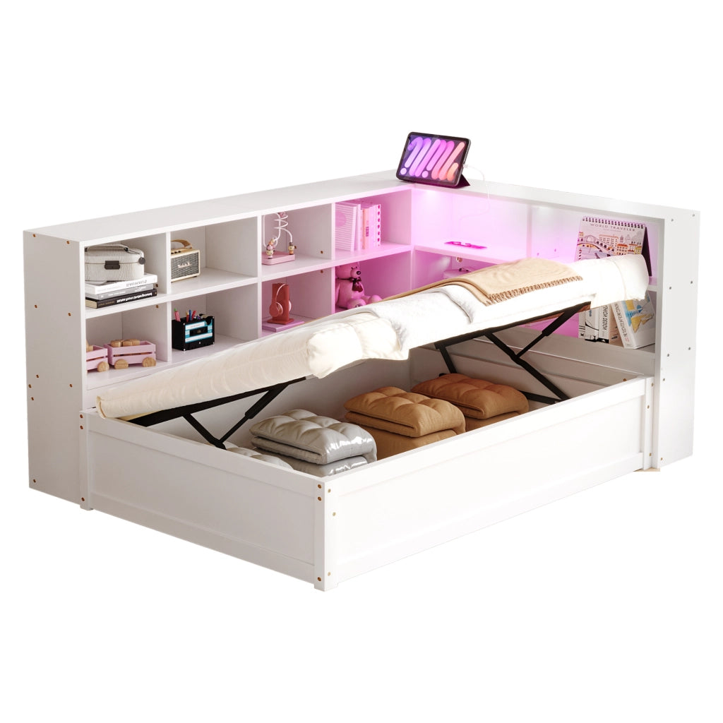 Letto sofa multifunzione legno bianco 90x200 cm