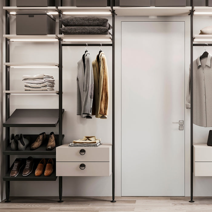 Kit Supporti per Mensole e Appendiabiti in Legno e Alluminio Emuca Zero Nero