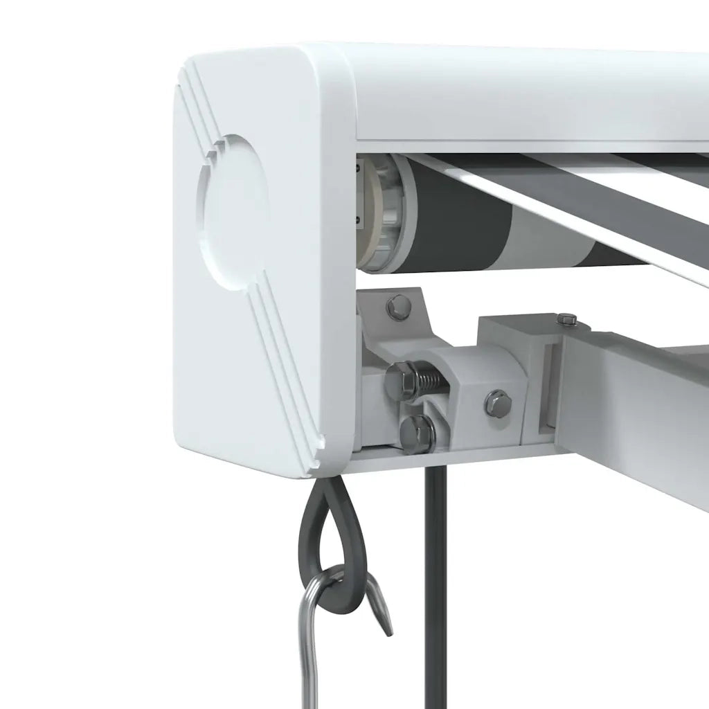 Tenda Retrattile Antracite e Bianca 3,5x2,5m Tessuto/Alluminio