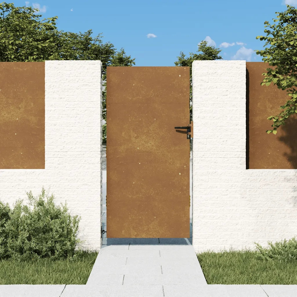 Cancello da Giardino 85x200 cm in Acciaio Corten