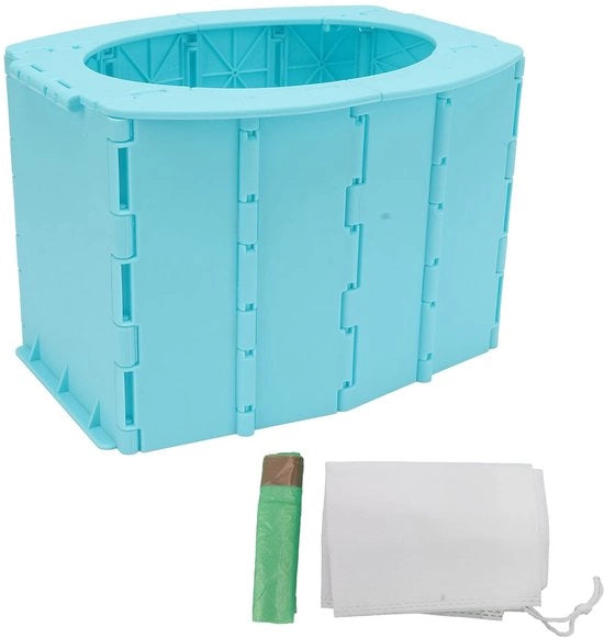 Toilet per Bambini Portatile - Opvougibile - Toilet di Addestramento - Toilet da Esterno - Toilet di Emergenza - Inclusa Sacchetto per Rifiuti