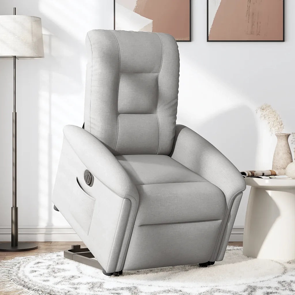 Poltrona Alzapersona Reclinabile Elettrica Grigi Nuvola Tessuto 3303283